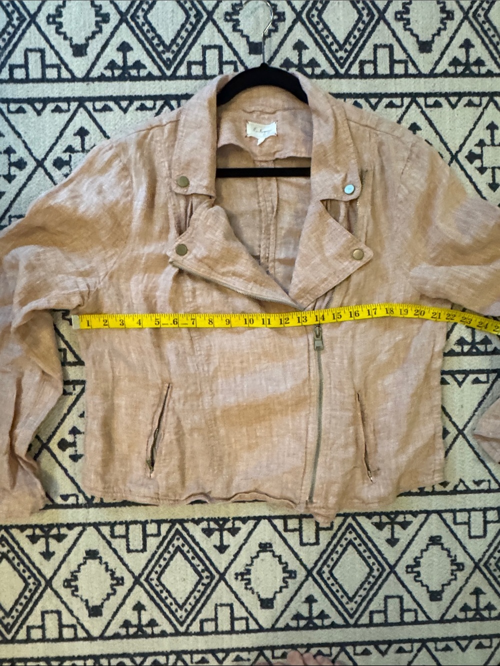 Lou & Grey Blush Pink Linen Moto Jacket - Picture 6 of 8